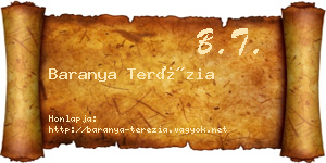 Baranya Terézia névjegykártya